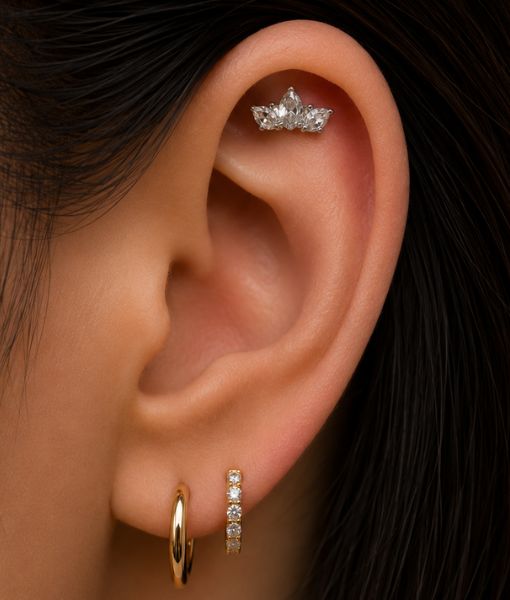 TITANIUM TRIPLE MARQUISE CLUSTER - Image 2