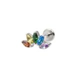 TITANIUM MULTCOLOUR MARQUISE CLUSTER
