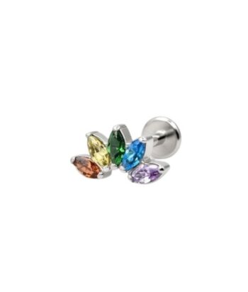 TITANIUM MULTCOLOUR MARQUISE CLUSTER