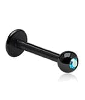 Black Jewelled – Lip Piercing – 316L Surgical Steel