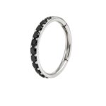 CZ Jewelled Hinged Clicker – Jet Black