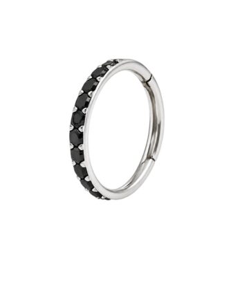 CZ Jewelled Hinged Clicker – Jet Black