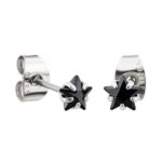 Jet Prong Set Steel Ear Studs (Star) By Pair