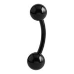 Curved Barbell – Black Banana Style – 316L Surgical Steel