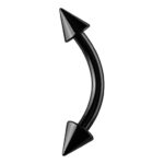 Eyebrow – Micro Banana – Cone Ends – Black – 316L Surgical Steel