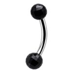 Faceted Black Banana Barbell