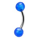 Faceted Blue Banana Barbell