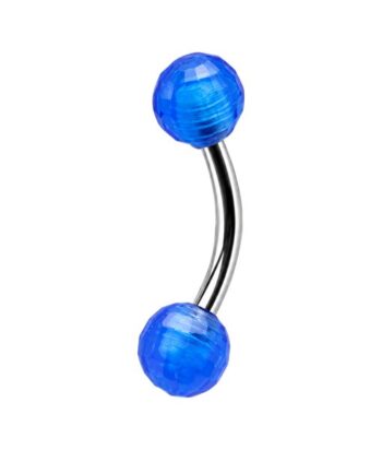 Faceted Blue Banana Barbell