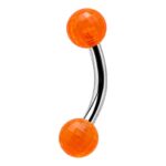 Orange Faceted Balls Banana Barbell