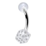 Curved Barbell – Clear UV Ball & Dice