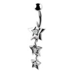 Belly Ring – Dangle Star Design – Crystal