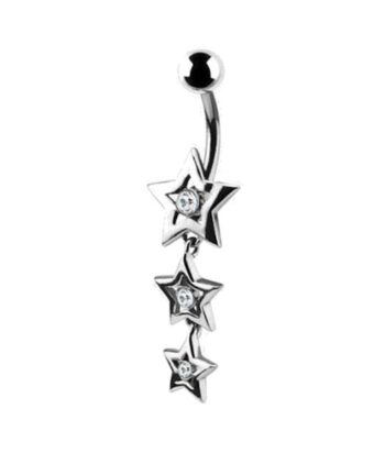Belly Ring – Dangle Star Design – Crystal