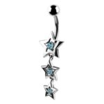 Belly Ring – Dangle Star Design – Aqua