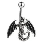 Belly Ring – Dragon Design – 316L Surgical Steel