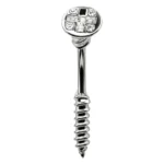 Belly Ring – Screw Design – Crystal – 316L Surgical Steel