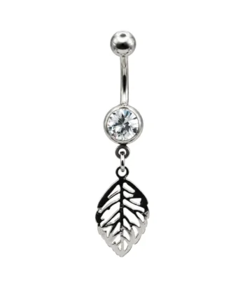 Belly Ring – Leaf – 316L Surgical Steel