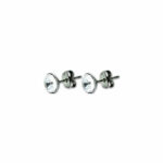 Peridot Prong Set Steel Ear Studs By Pair