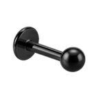 Tragus, Helix & Lip Labret – Black PVD Ball – 316L Surgical Steel