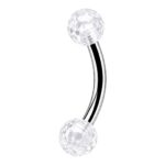 Clear Faceted Balls Banana Barbell