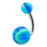 Belly Ring – Blue UV Baseball Balls