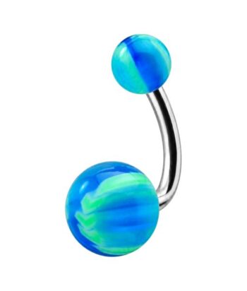 Belly Ring – Blue UV Baseball Balls