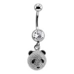 Dangle Belly Ring With Cutout Ball Charm