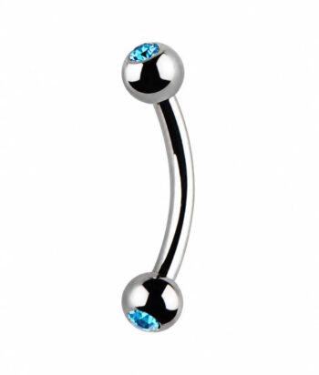 Eyebrow Curved Barbell – Double Stone Clear