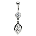 Belly Ring – Leaf – 316L Surgical Steel