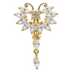 Fashion Banana-Jewelled Reverse Butterfly